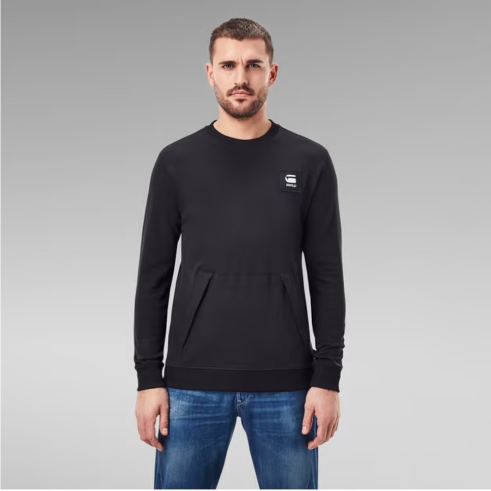 G-Star Black Logo Pocket Sweater